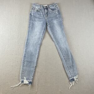 Flying Monkey F5158 Womens Sz 24 Jeans Distressed Acid Wash Light